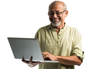Man holding a laptop