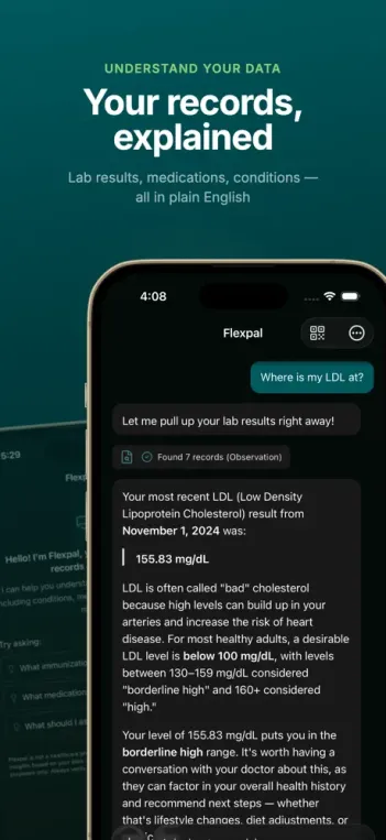 screenshot of flexpa app