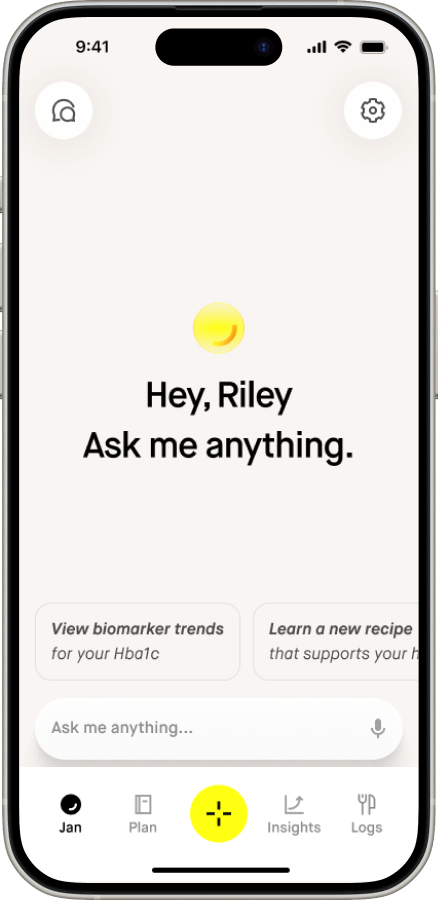 January AI app screen showing welcome to user