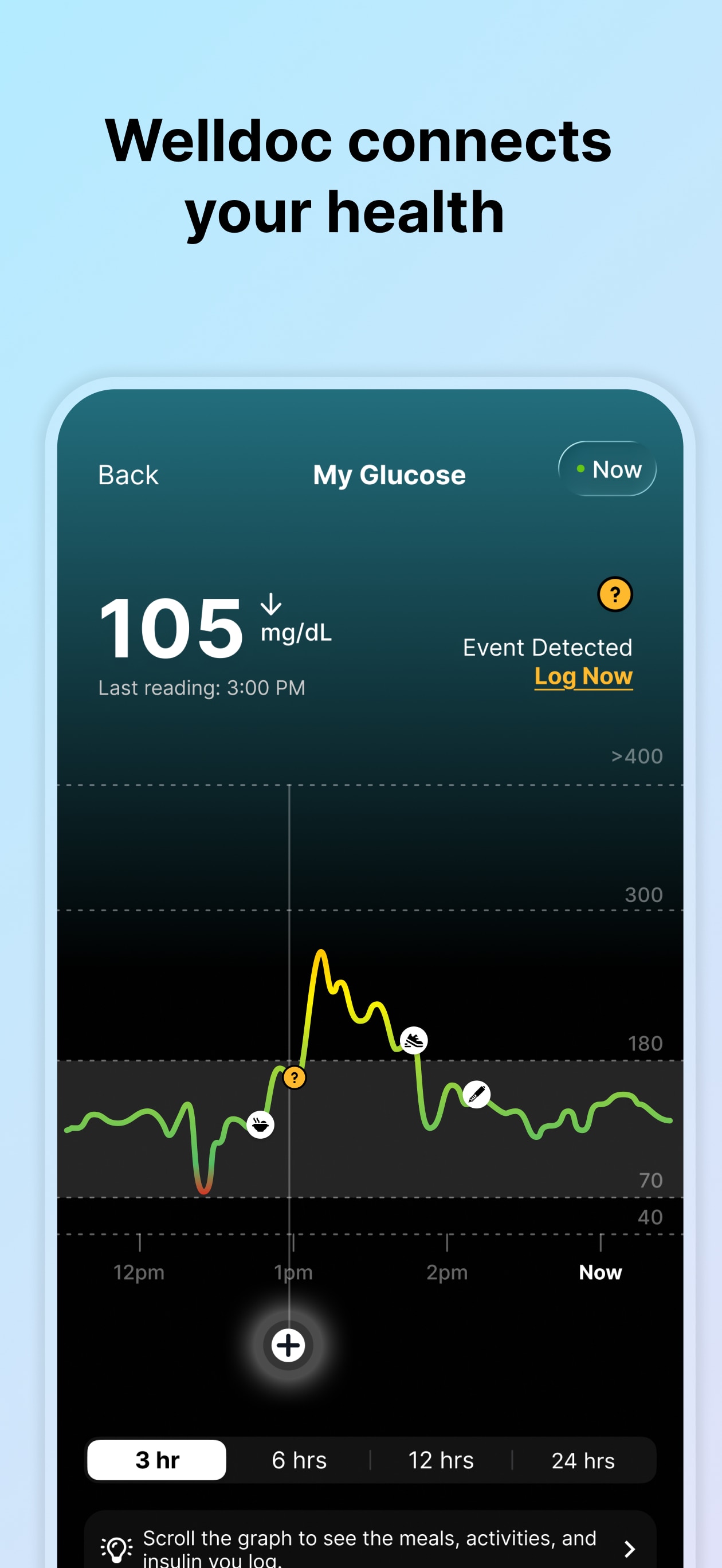 screenshot of welldoc app